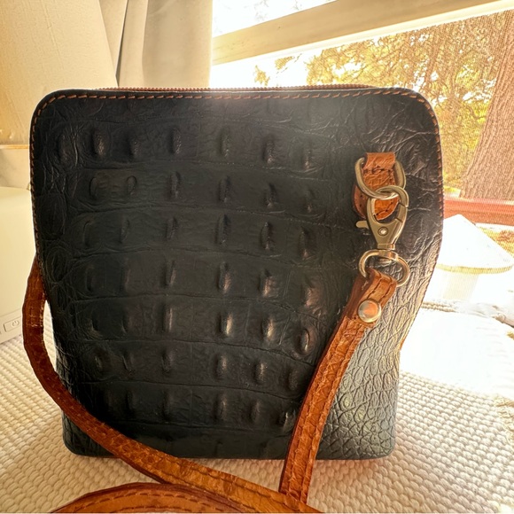 Moda in Pelle Alice blue/Saddle leather Crossbody bag - Picture 1 of 6